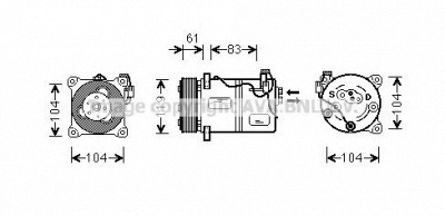 AVA QUALITY COOLING vok059 -  Компрессор, кондиционер